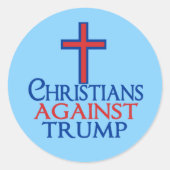 Christenen tegen Trump Ronde Sticker (Voorkant)