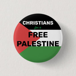 CHRISTENEN VOOR EEN GRATIS PALESTIJNSE VLAG ROOD Z RONDE BUTTON 3,2 CM