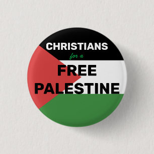 CHRISTENEN VOOR EEN GRATIS PALESTIJNSE VLAG ROOD Z RONDE BUTTON 3,2 CM
