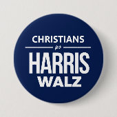 Christenen voor Harris Walz Ronde Button 7,6 Cm (Voorkant)