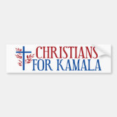 Christenen voor Kamala 2024 Verkiezing Blauw Kruis Bumpersticker (Voorkant)