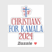 Christenen voor Kamala 2024 verkiezing Blauwe Lapt Sticker (Vel)