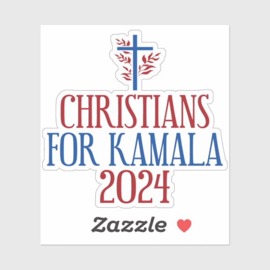 Christenen voor Kamala 2024 verkiezing Blauwe Lapt Sticker (Vel)