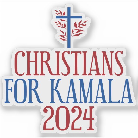 Christenen voor Kamala 2024 verkiezing Blauwe Lapt Sticker (Voorkant)