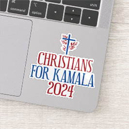 Christenen voor Kamala 2024 verkiezing Blauwe Lapt Sticker