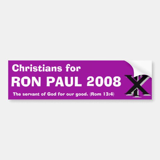 Christenen voor Ron Paul Bumpersticker (Voorkant)
