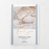 Christening 10 Foto: Blauw en wit Drieluik Kaart (Cover)