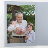 Christening 10 Foto: Blauw en wit Drieluik Kaart (Binnenzijde eerst)