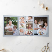 Christening 10 Foto: Blauw en wit Drieluik Kaart (Binnen)