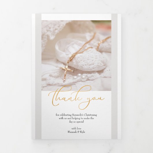 Christening 10 Foto Hartelijk dank Drieluik Kaart (Cover)