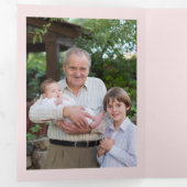 Christening 10 Foto: Roze en wit Drieluik Kaart (Binnenzijde eerst)