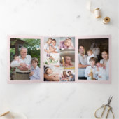 Christening 10 Foto: Roze en wit Drieluik Kaart (Binnen)