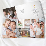 Christening 6 Foto Hartelijk dank Drieluik Kaart<br><div class="desc">Foto bedankt Je kaart om je familie en gasten te sturen na het doeken of het dobbelen van je kleine. Het ontwerp heeft een gouden kruis aan de voorkant met uw dankjewel bericht met de naam van de baby, de datum en de plaats op de achterkant. Als je de kaart...</div>