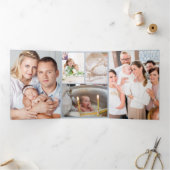 Christening 6 Foto roze Hartelijk dank Drieluik Kaart (Binnen)