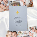 Christening 6 Foto roze Hartelijk dank Drieluik Kaart<br><div class="desc">Foto bedankt Je kaart om je familie en gasten te sturen na het doeken of het dobbelen van je kleine. Het ontwerp heeft een gouden kruis aan de voorkant met uw dankjewel bericht met de naam van de baby, de datum en de plaats op de achterkant. Als je de kaart...</div>
