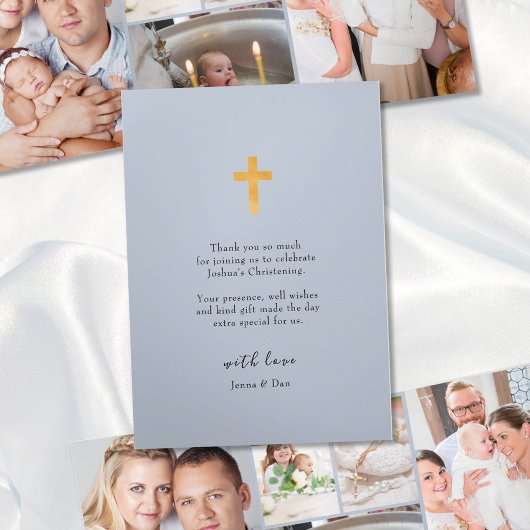 Christening 6 Foto roze Hartelijk dank Drieluik Kaart