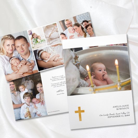Christening 7 Foto Hartelijk dank, Tri Fold Kaart