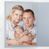 Christening 8 Foto Dank u wel Keepomwille Blue Drieluik Kaart (Binnenzijde eerst)