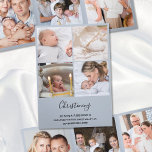 Christening 8 Foto Dank u wel Keepomwille Blue Drieluik Kaart<br><div class="desc">Foto bedankt Je kaart om je familie en gasten te sturen na het doeken of het dobbelen van je kleine. Het ontwerp heeft een fotocollage op de voorkant met de naam, datum en plaats van de baby. Op de achterkant kunt u uw aangepaste koppen en tekst toevoegen, zoals peetouders en...</div>