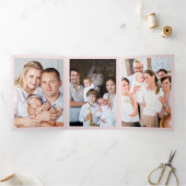 Christening 8 Foto: Dank u wel, keepslag roze Drieluik Kaart (Binnen)