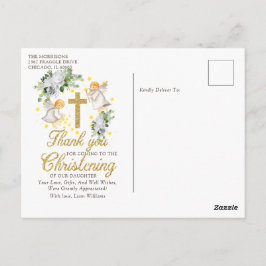 Christening Angels Glitter Bedankt Briefkaart