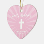 Christening Baptism Baby Girl Pink Keramisch Ornament (Links)