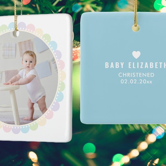 Christening Baptism Baby's eerste kerstfoto Keramisch Ornament