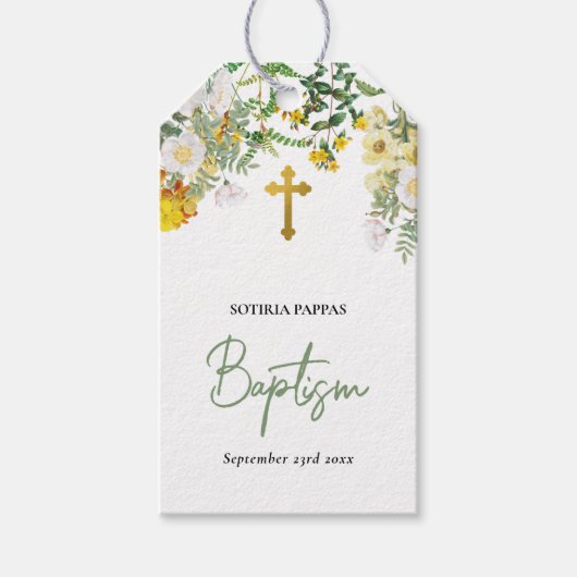 Christening Baptism Favor Boy Girl Cadeaulabel (Voorkant)