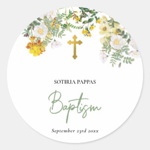 Christening Baptism Favor Boy Girl Ronde Sticker