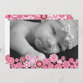 Christening Baptism Girls Fotouitnodiging Kaart (Voorkant / Achterkant)