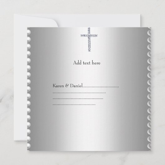 Christening Baptism Silver Photo Lijst Bow Kaart (Achterkant)