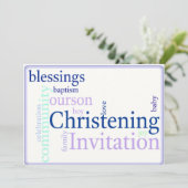 Christening/Baptism Son Invitation Kaart (Staand voorkant)