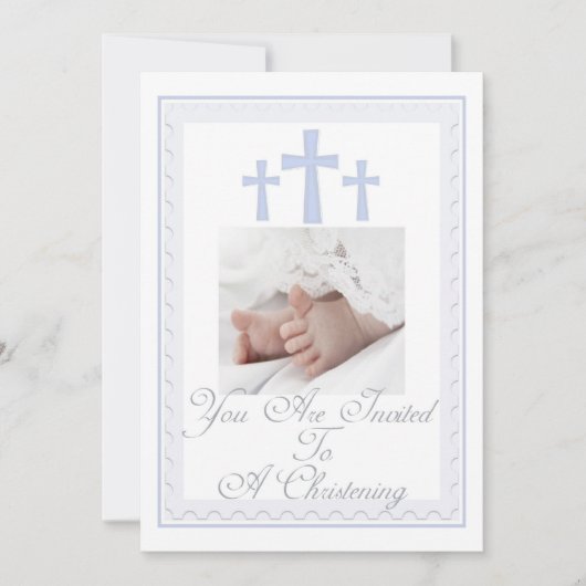 Christening/Baptism Son Invitation Kaart (Voorkant)