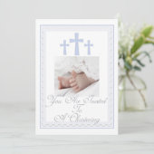 Christening/Baptism Son Invitation Kaart (Staand voorkant)