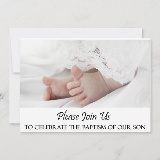 Christening/Baptism Son Invitation Kaart (Voorkant)