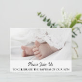 Christening/Baptism Son Invitation Kaart (Staand voorkant)