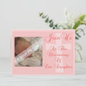 Christening/Baptism Uitnodiging tot dochter (Staand voorkant)