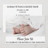 Christening/Baptism Uitnodiging tot dochter (Voorkant / Achterkant)
