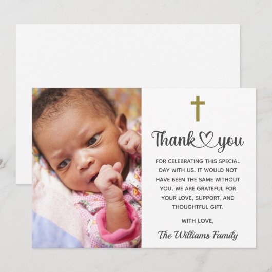 Christening Baptisme Communistische Christelijke R Bedankkaart (Voorkant / Achterkant)