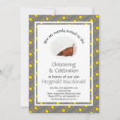 CHRISTENING Baptisme | Foto | Stijlvolle Gele Grij Kaart (Voorkant)