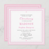 Christening Baptisme Naming Pink Simple Modern Ann Aankondiging (Voorkant / Achterkant)