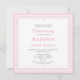 Christening Baptisme Naming Pink Simple Modern Ann Aankondiging