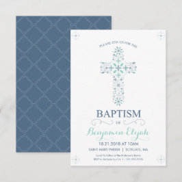 Christening, Baptisme Uitnodiging - Baby Boy Invit