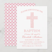 Christening, Baptisme Uitnodiging - Baby Girl Invi (Voorkant / Achterkant)
