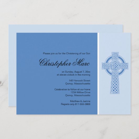 Christening / Baptisme Uitnodiging - Personalisere (Voorkant / Achterkant)