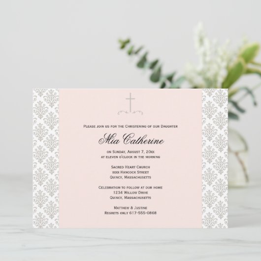 Christening / Baptisme Uitnodiging - Personalisere (Staand voorkant)