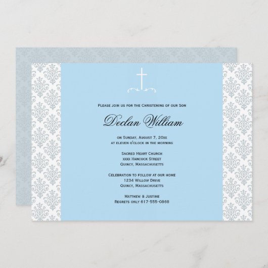 Christening / Baptisme Uitnodiging - Personalisere (Voorkant / Achterkant)