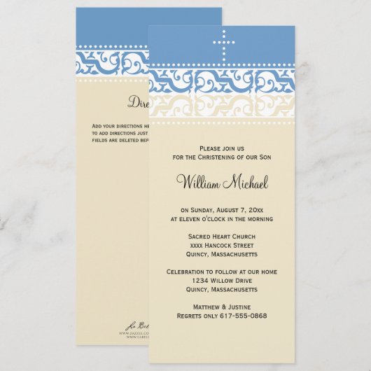 Christening / Baptisme Uitnodiging - Personalisere (Voorkant / Achterkant)