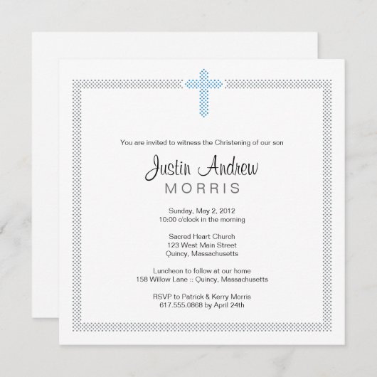 Christening / Baptisme Uitnodiging - Personalisere (Voorkant / Achterkant)