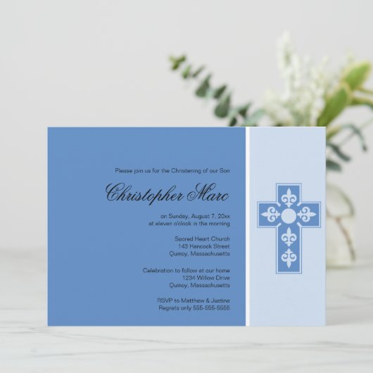 Christening / Baptisme Uitnodiging - Personalisere (Staand voorkant)